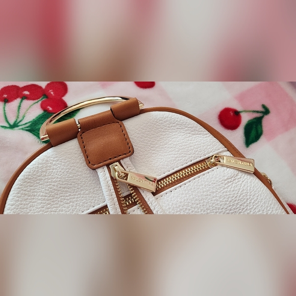 Valentina White/Beige and Tan Leather Backpack - Picture 6 of 10